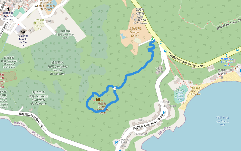金像步行徑 Trilho do Óscar walking route map in Coloane Village