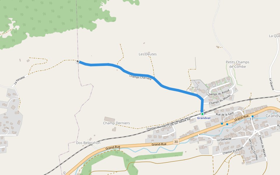 Grandval - Belprahon - fixme walking route map in Grandval