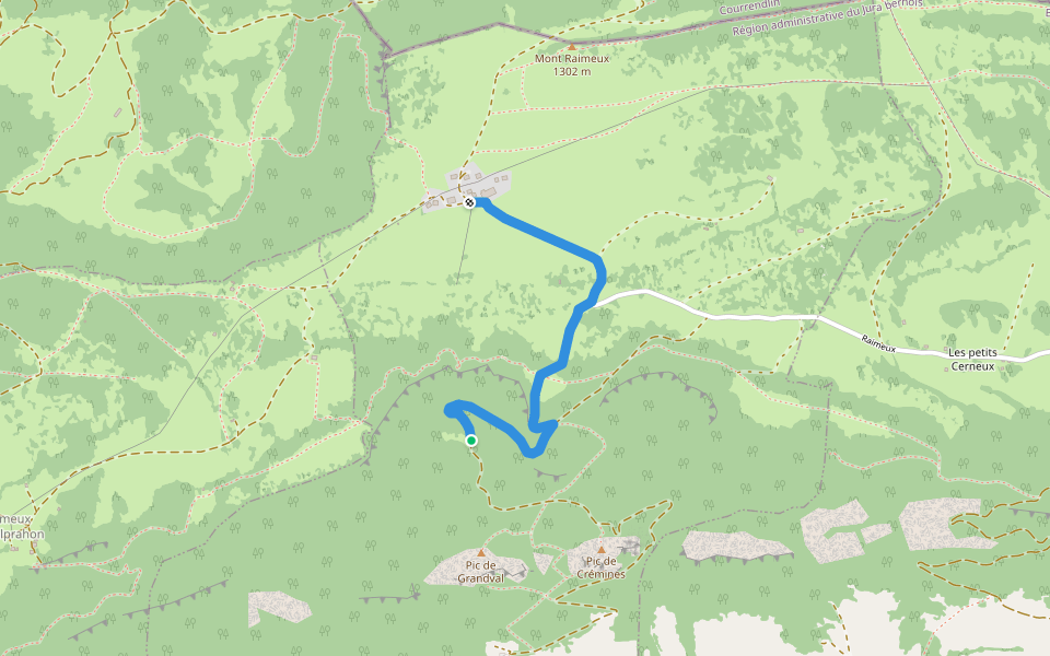 Combe des Geais - Raimeux de Grandval walking route map in Grandval