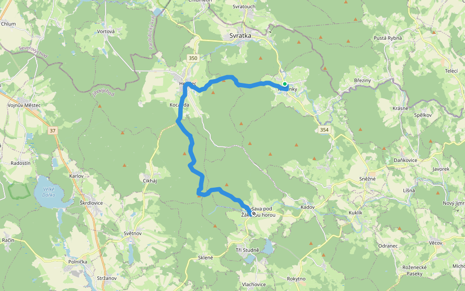 [Z] Křižánky - Fryšava walking route map in Křižánky