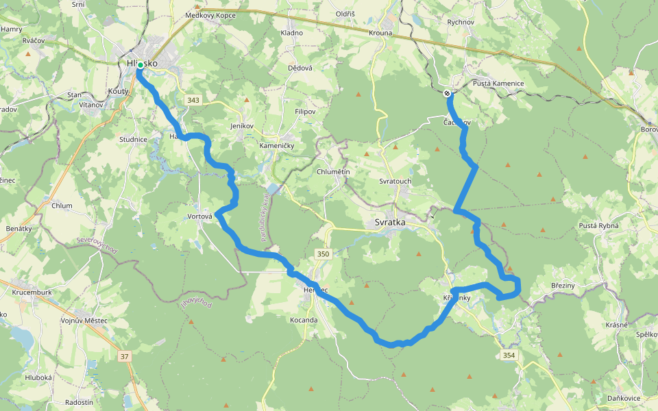 [M] Čachnov - Hlinsko walking route map in Hlinsko