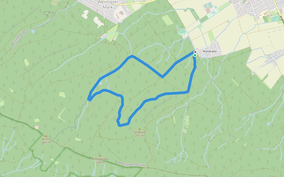 Eltenweg walking route map in Wennigsen (Deister)