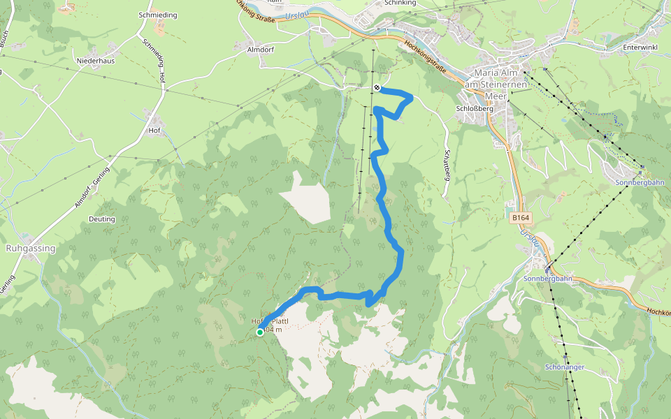 Maria Alm - Schwalbenwand - Hundstein walking route map in Saalfelden am Steinernen Meer
