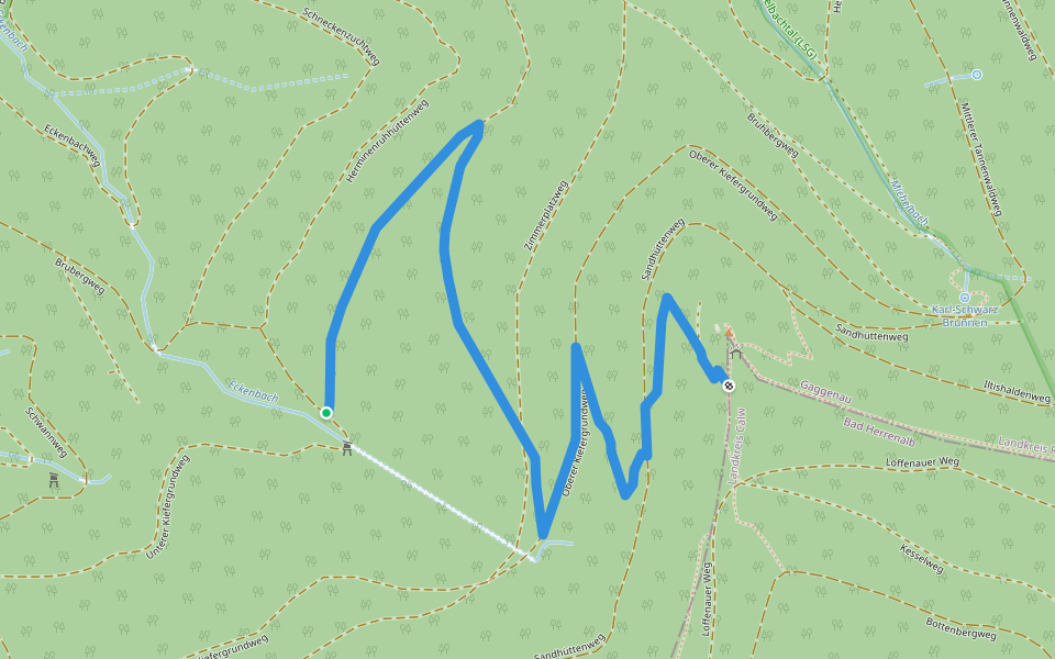 Sulzbach - Anschluss Bernstein oder Bad Herrenalb walking route map in Gaggenau