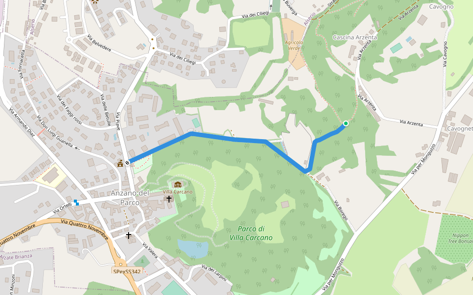 Attorno al lago di Alserio (accesso da Anzano del Parco) walking route map in Giannino Arzenta