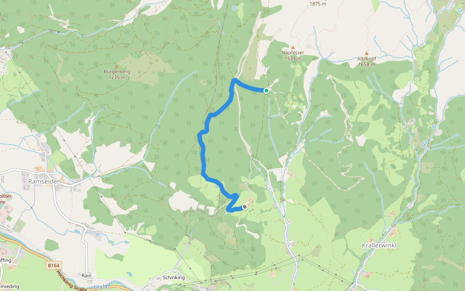 Kronreith - Sandtn walking route map in Saalfelden