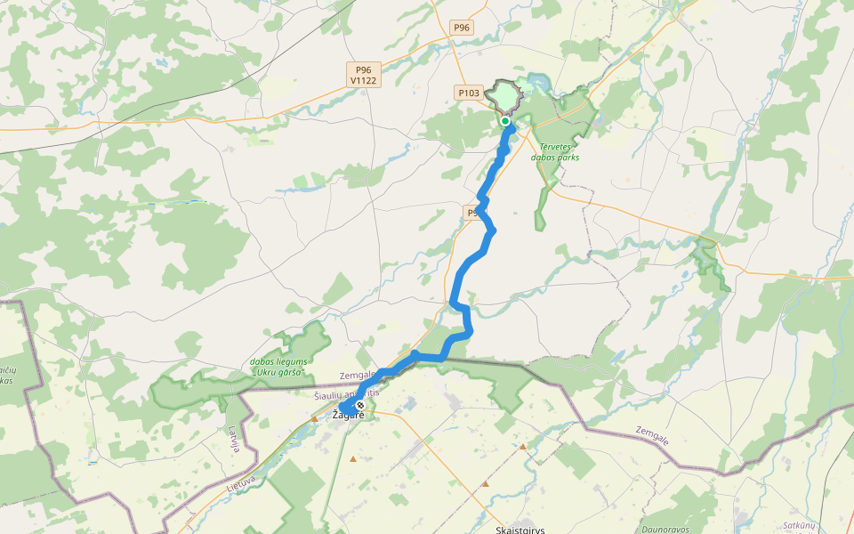 Svētā Jēkaba ceļš (Rīga-Žagare) 6 etaps: Tērvete – Žagare walking route map in Tērvete