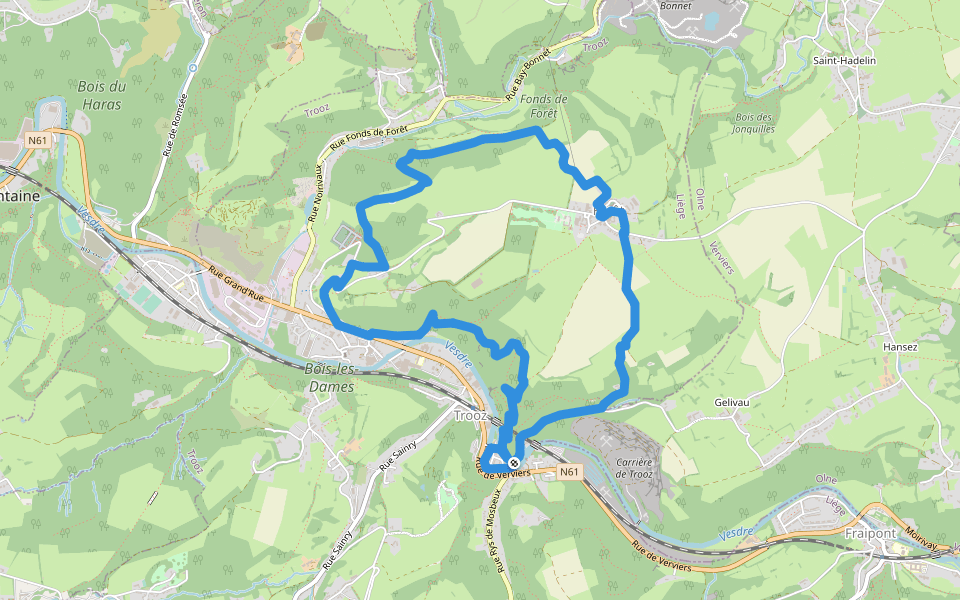 1. Promenade de Forêt-Village walking route map in Trooz