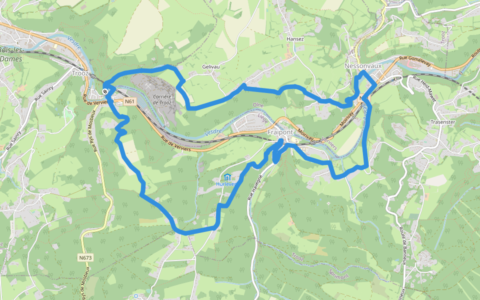 4. Promenade de Hurlevent walking route map in Trooz