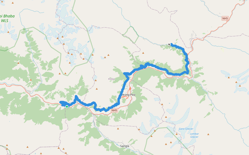 Tapri to Lippa walking route map in chagaon