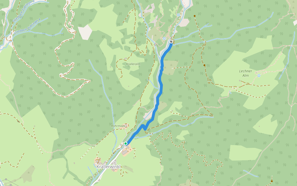 Kaseregg walking route map in Krallerwinkl
