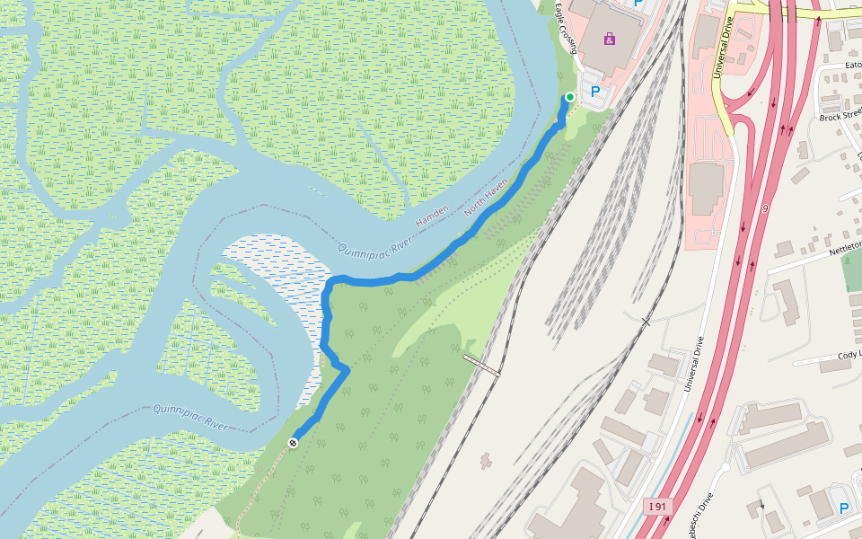 Tidal Marsh Trail walking route map in North Haven
