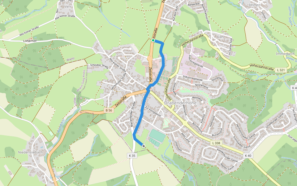[X28] Graf-Engelbert-Weg [Wiehl] walking route map in Wiehl