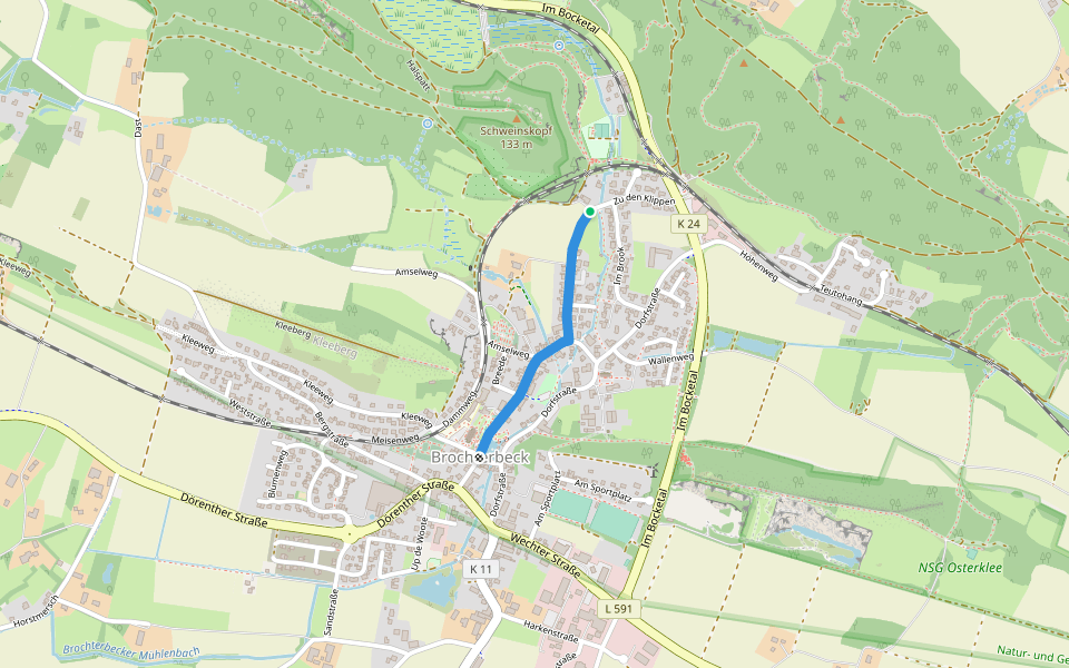 Zugangsweg Hermannshöhen - Brochterbeck walking route map in Tecklenburg