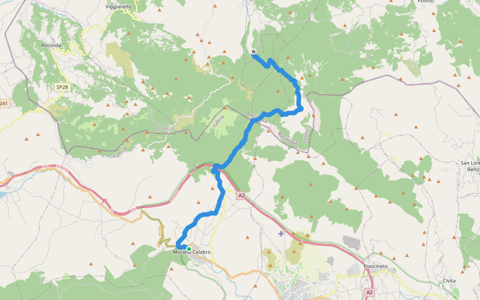 Sentiero Italia - Tappa T01 walking route map in Morano Calabro