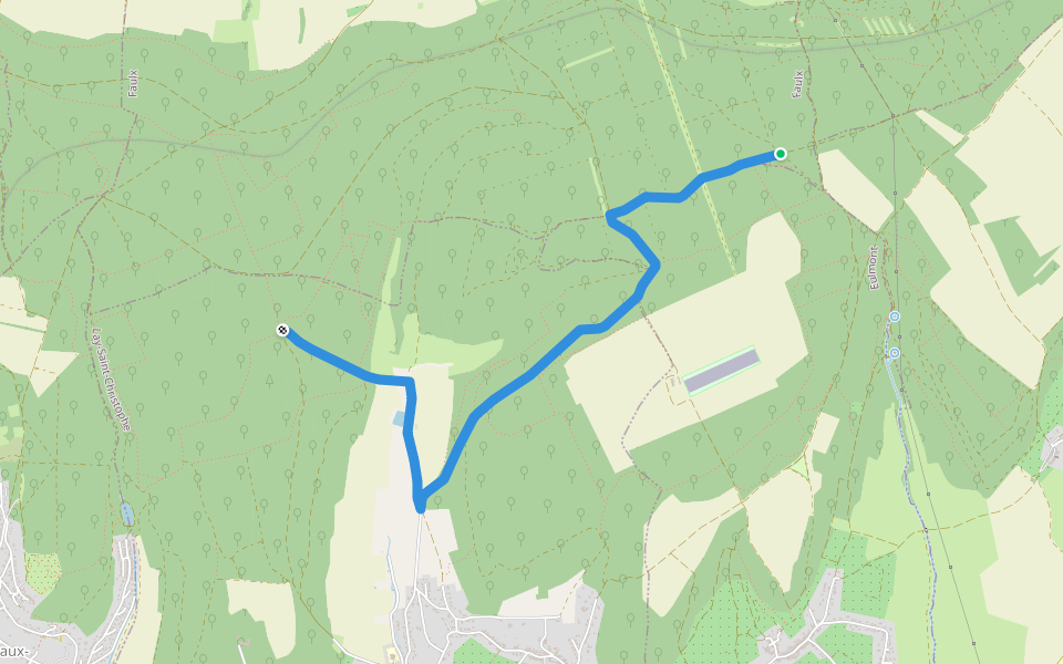 Circuit L : Variante Étang de Chavenois walking route map in Faulx