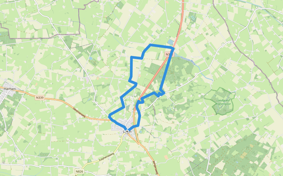 Rondje Laren walking route map in Laren