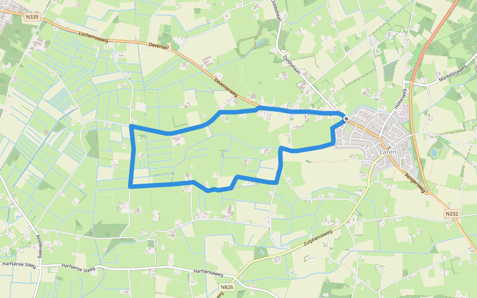 Molenbeek route walking route map in Laren