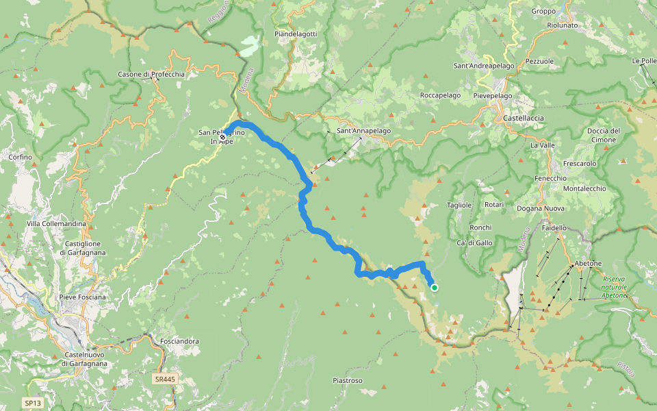 Sentiero Italia - Tappa L16 walking route map in Le Tagliole