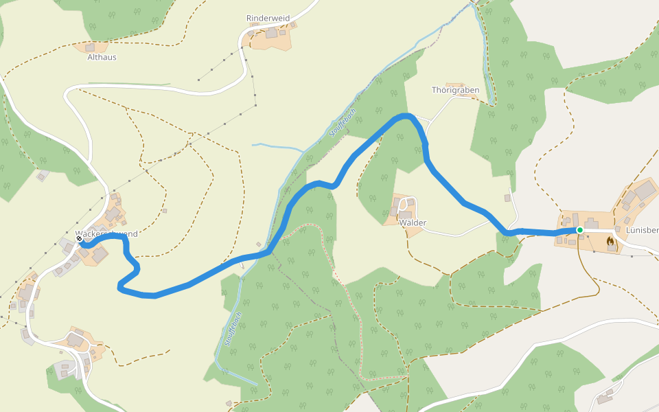 Lünschberg - Wäckerschwend walking route map in Ursenbach