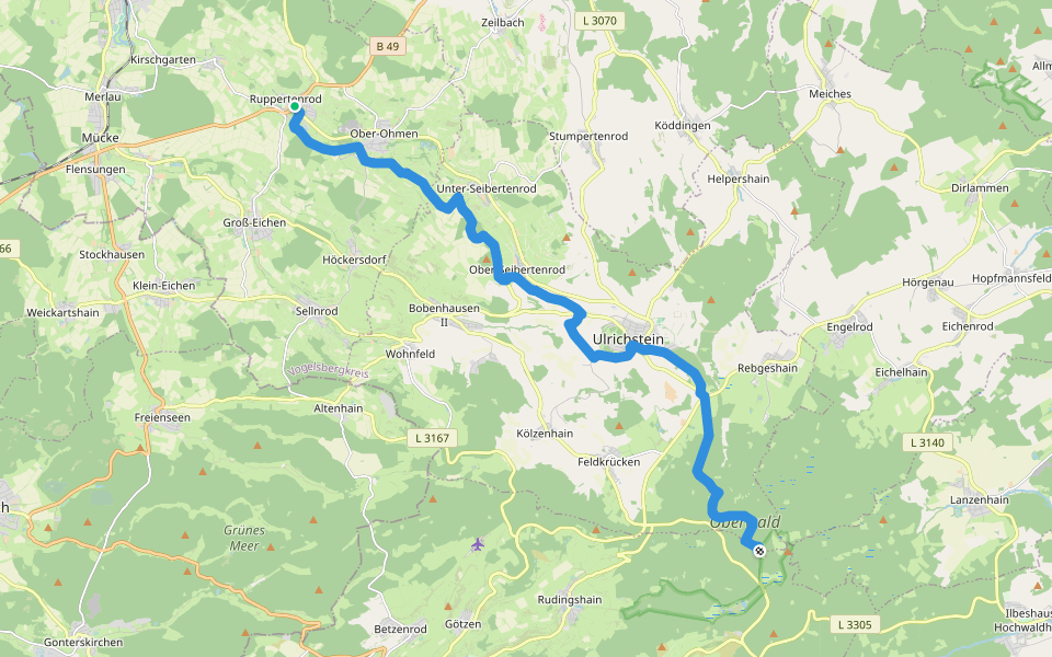 Sternweg walking route map in Mücke