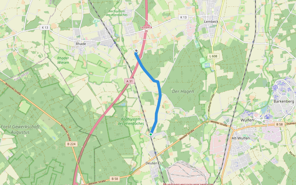 H Deuten - SGV home Endeln walking route map in Dorsten, Nordrhein-Westfalen