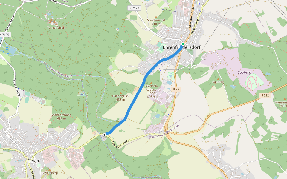 Ww Ehrenfriedersdorf-Greifenbachmühle walking route map in Ehrenfriedersdorf