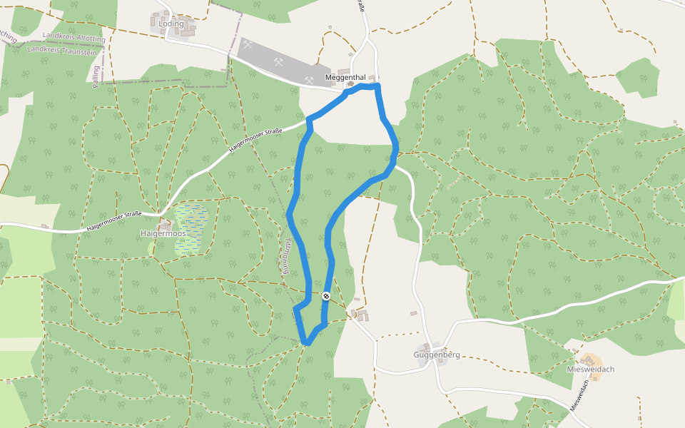 Fußpfad Igel walking route map in Tittmoning