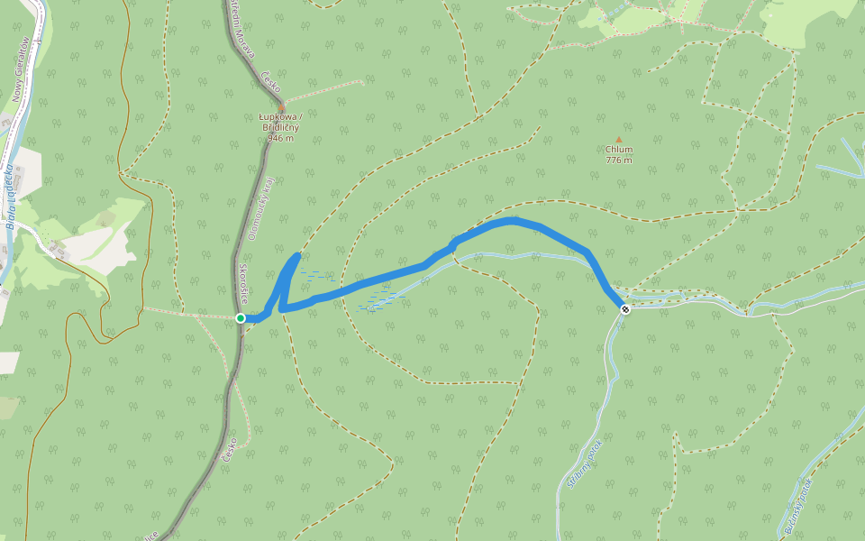 [M] Sedlo Peklo - Pod Chlumem walking route map in Skorošice