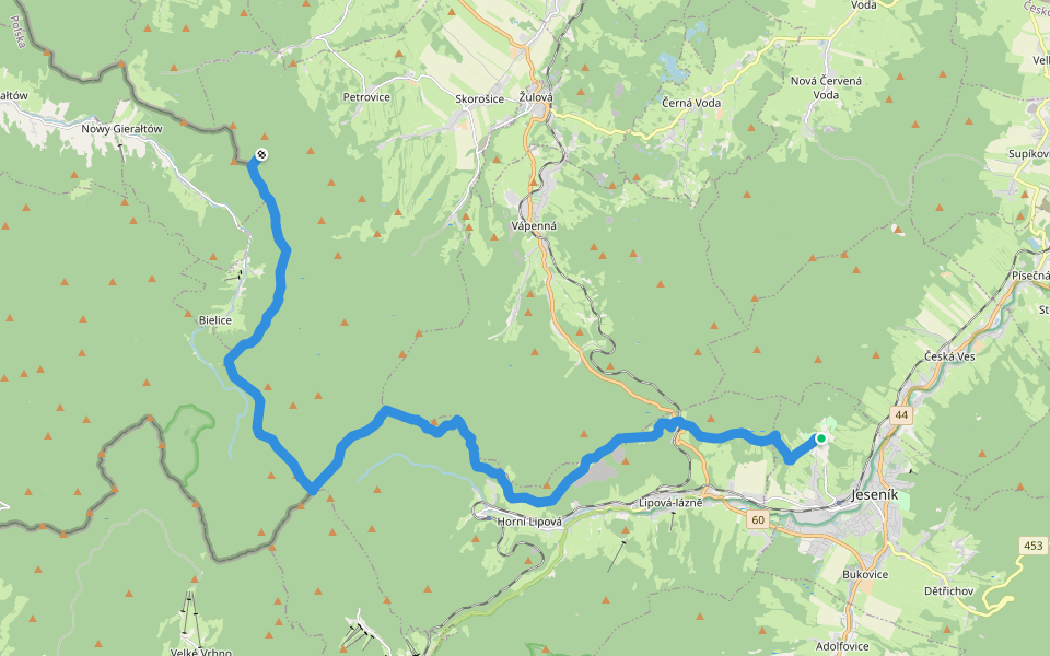 [Ž] Lázně Jeseník - Špičák walking route map in Jesenik