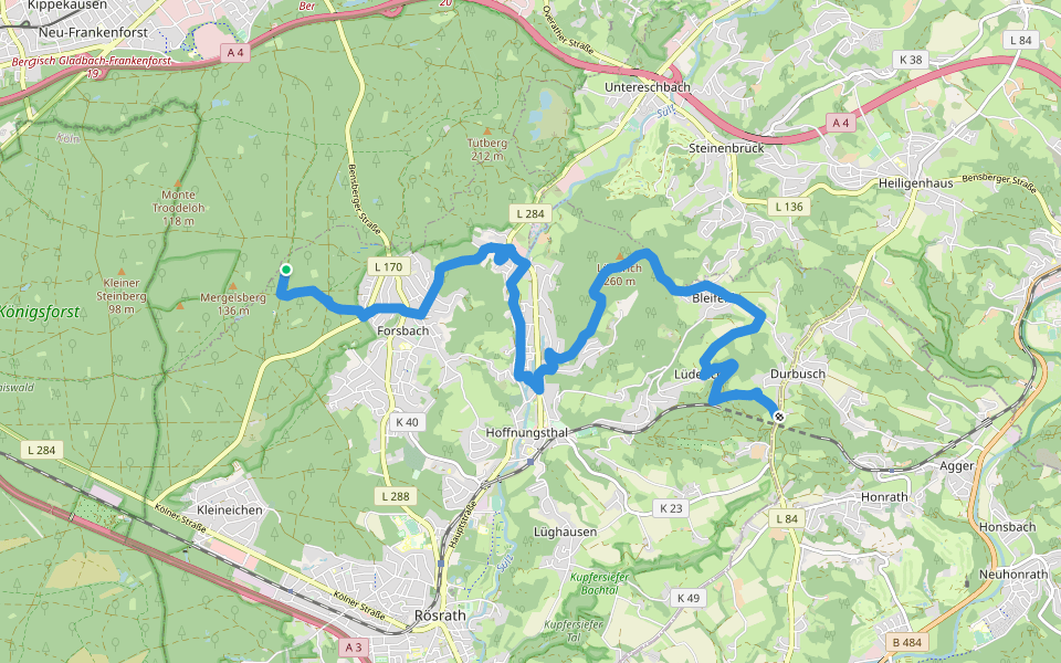 [<5a] Wanderweg 5a des KEV [Rösrath] walking route map in Rösrath