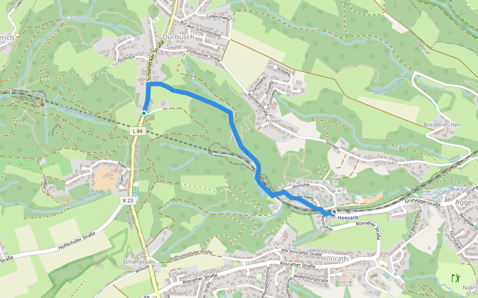 [<5a] Wanderweg 5a des KEV [Lohmar] walking route map in Rösrath
