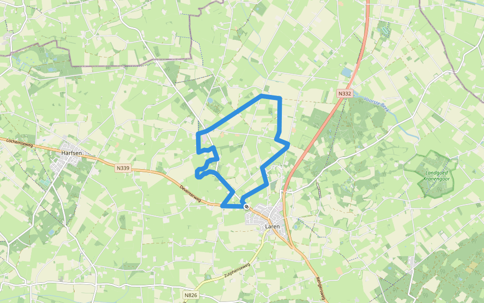 Oolde route walking route map in Laren