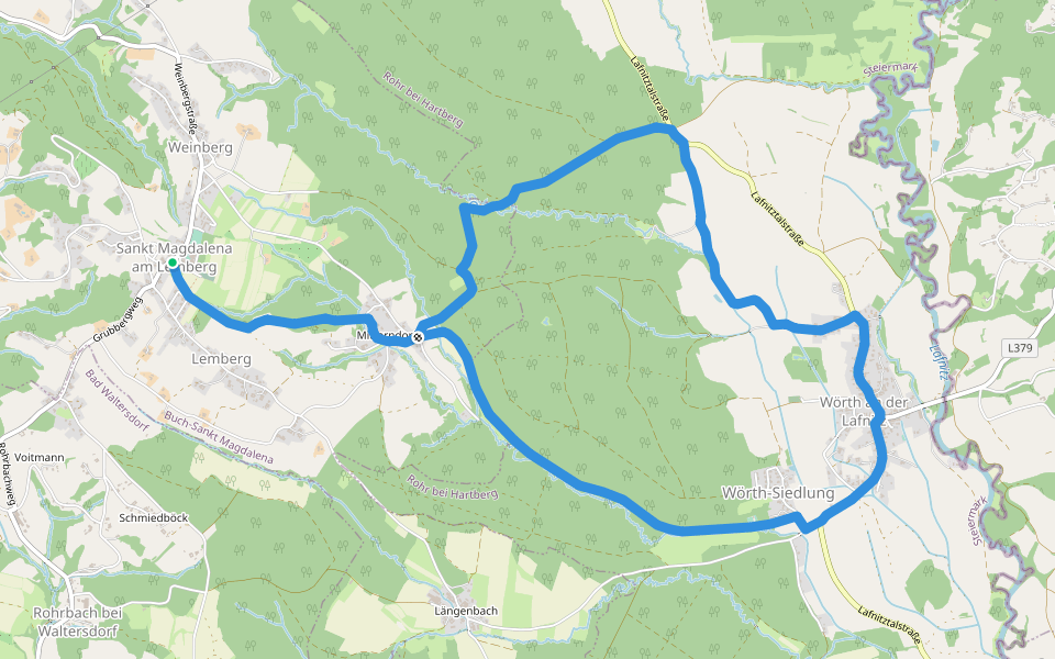M4 Fichtenbründl-Weg walking route map in Lemberg
