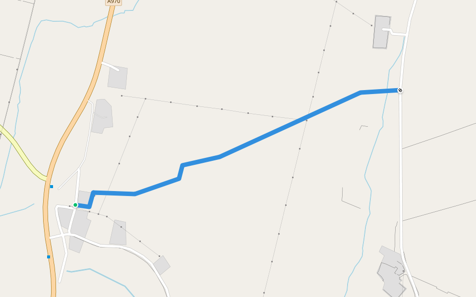 Brootham Ponies, Robyns Brae walking route map in Dunrossness