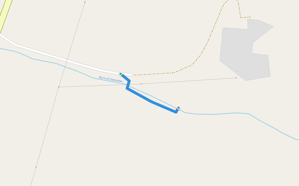 Burn of Geosetter walking route map in Bigton