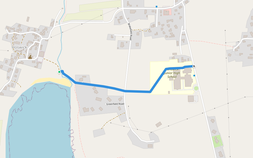 Sandwick School Nature Trail walking route map in Hoswick