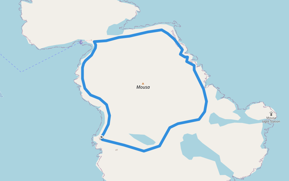 Mousa walking route map in Sandwick
