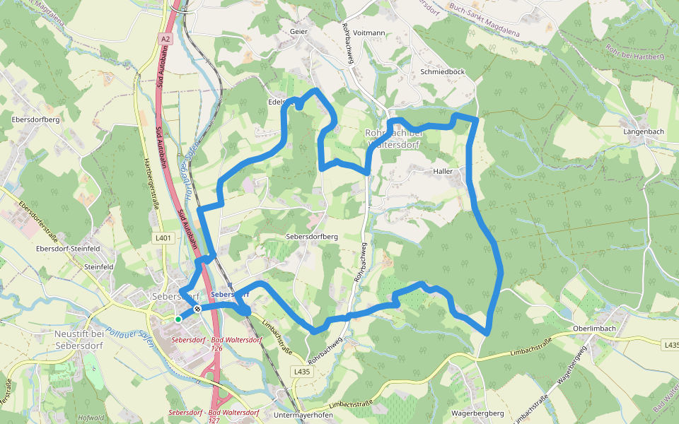 S3 Sebersdorfberg Weg walking route map in Sebersdorf