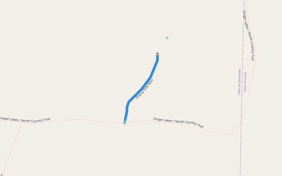 Cherry Tree Spur walking route map in Fillmore