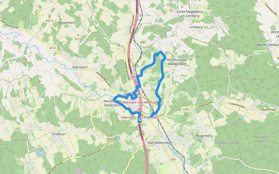 S1 Berg- und Tal Rundwanderweg walking route map in Sebersdorf