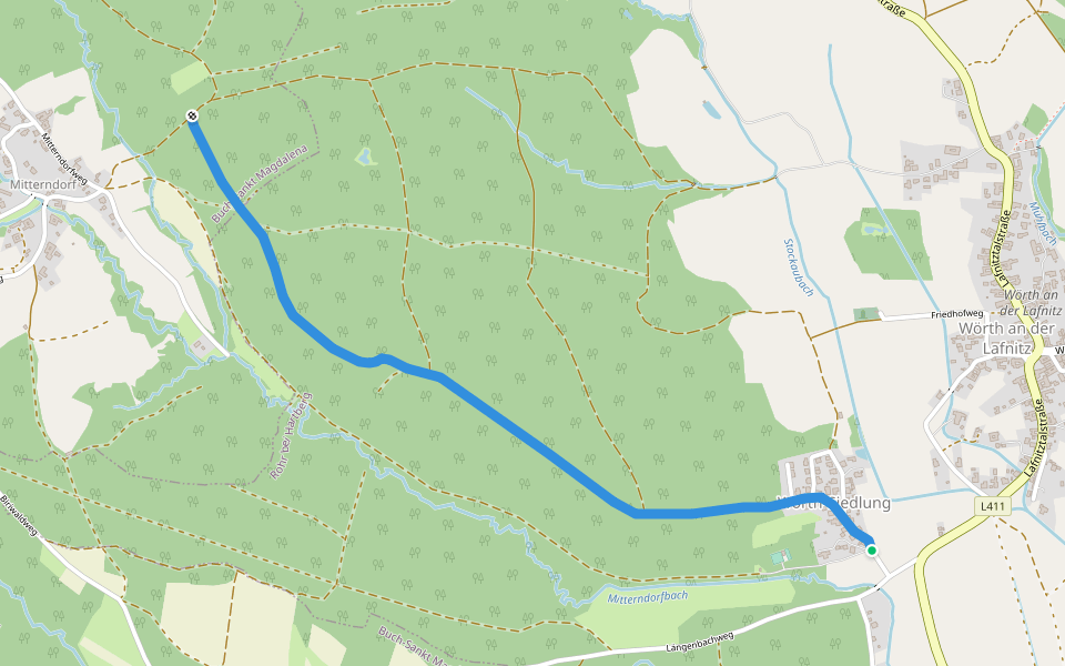 M4 Fichtenbründl-Weg Alternative walking route map in Wörth an der Lafnitz