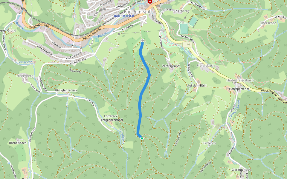 Bühlbauerneck - Zefersgrund walking route map in Bad Peterstal-Griesbach