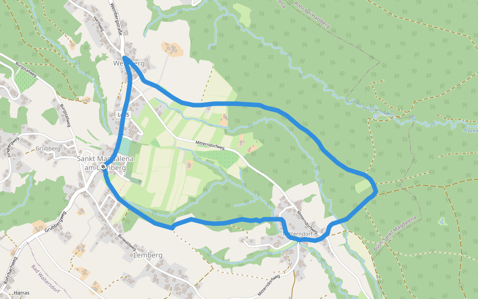 M3 Gassl-Rundwanderweg walking route map in Unterbuch