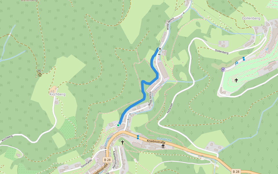 Bad Griesbach Adlerbad - Magdalenenfelsen walking route map in Bad Peterstal-Griesbach