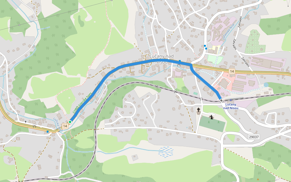 [Ž] Lučany nad Nisou – Lučany nad Nisou žst walking route map in Lučany nad Nisou