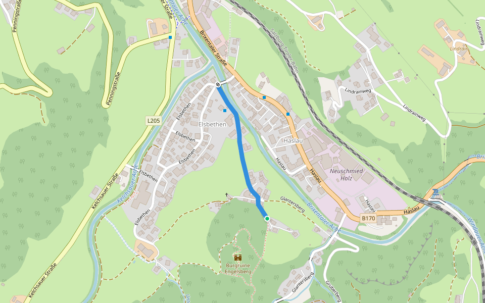 Hörbrunn-Engelsberg Rundweg walking route map in Hopfgarten-Markt