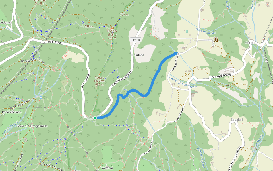 Via Cai Map CAI path 16A - Section Sesto Fiorentino | Walking Map
