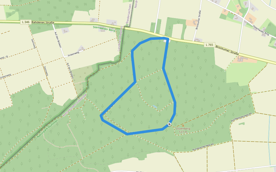 Blaue Route - Stemweder Berg walking route map in Stemwede