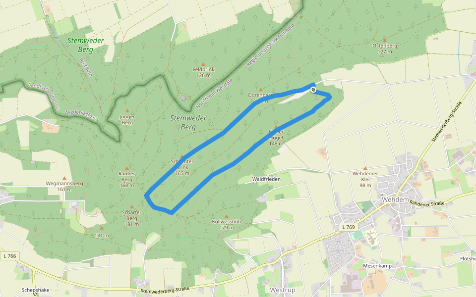 Stemweder Berg walking route map in Stemwede